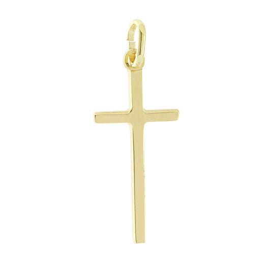 Ciondolo Croce Latina in ARGENTO 925 Galvanica Oro