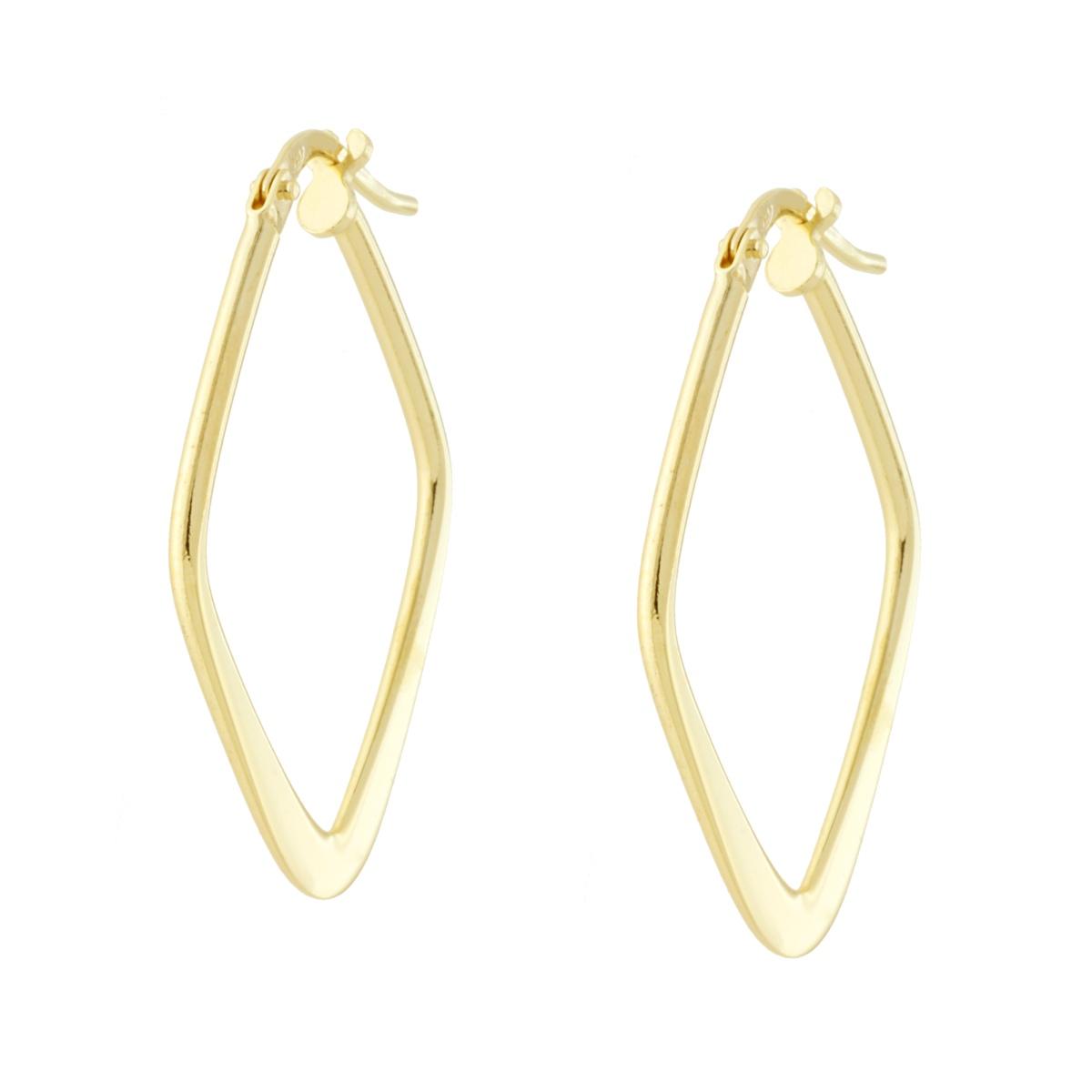 Orecchini Cerchio Rombo in ARGENTO 925 Galvanica Oro