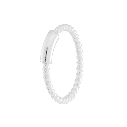 Orecchino Piercing da Naso Cerchio Torchon mm 10 con Cilindro in ARGENTO 925