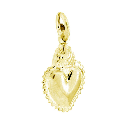 Ciondolo Cuore Votivo mm 18 in ARGENTO 925 Galvanica Oro