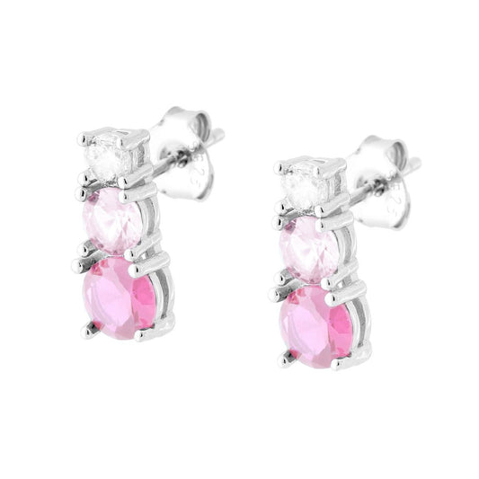 Orecchini Trilogy con Cubic Zirconia Rosa Degrade' in ARGENTO 925 Galvanica Rodio