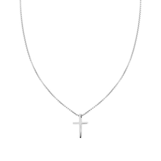 Collana Catena Veneziana tonda con Croce in ACCIAIO