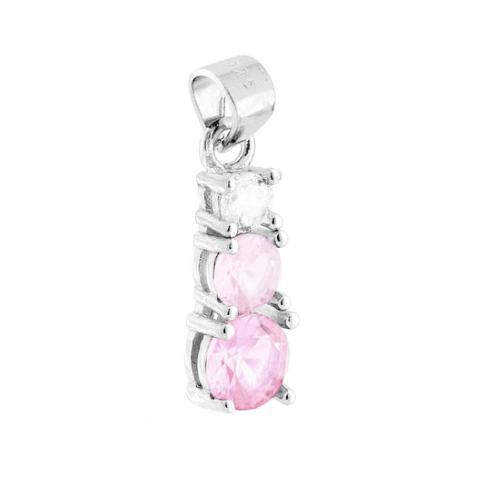 Ciondolo Trilogy con Cubic Zirconia Rosa in ARGENTO 925 Galvanica Rodio