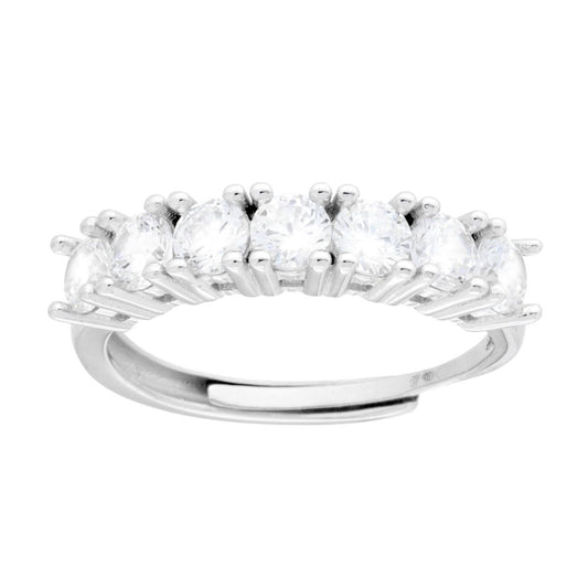 Anello Veretta con Cubic Zirconia Bianchi mm 4 in ARGENTO 925 Galvanica Rodio