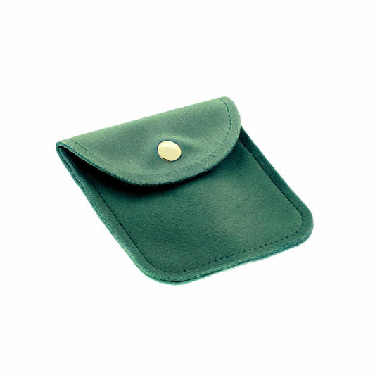 Sacchetto con Clip in Tessuto Velluto cm 8 x 8 colore Verde