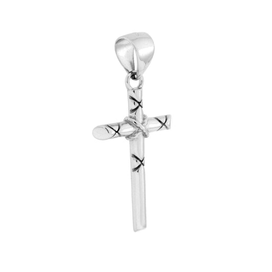 Ciondolo Croce in ARGENTO 925 Galvanica Rodio