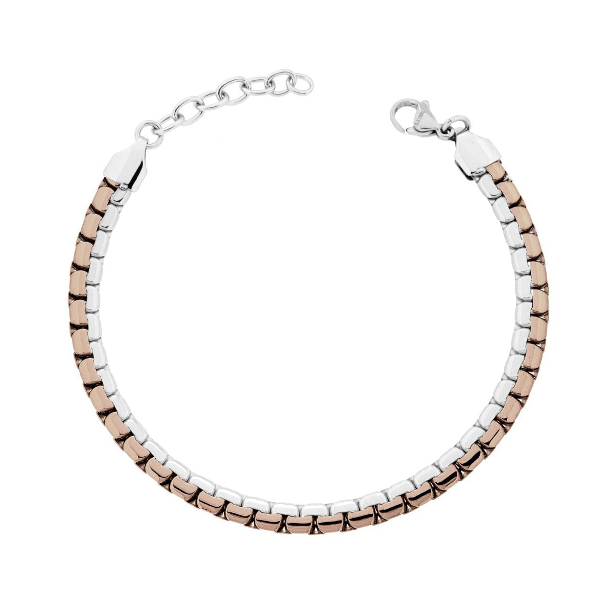 Bracciale Catena Veneziata tonda Piatta Bronzo in ACCIAIO