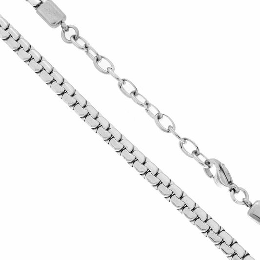 Catena Veneziana Tonda Battuta sezione mm 4.6 lunghezza cm 50+5 in ACCIAIO