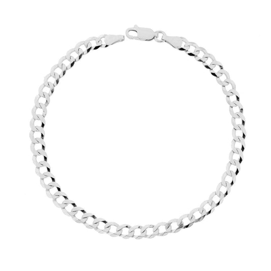 Bracciale Grumetta Diamantata Extraflat 100 sezione mm 4,6 lunghezza cm 19,5 in ARGENTO 925 Galvanica Rodio
