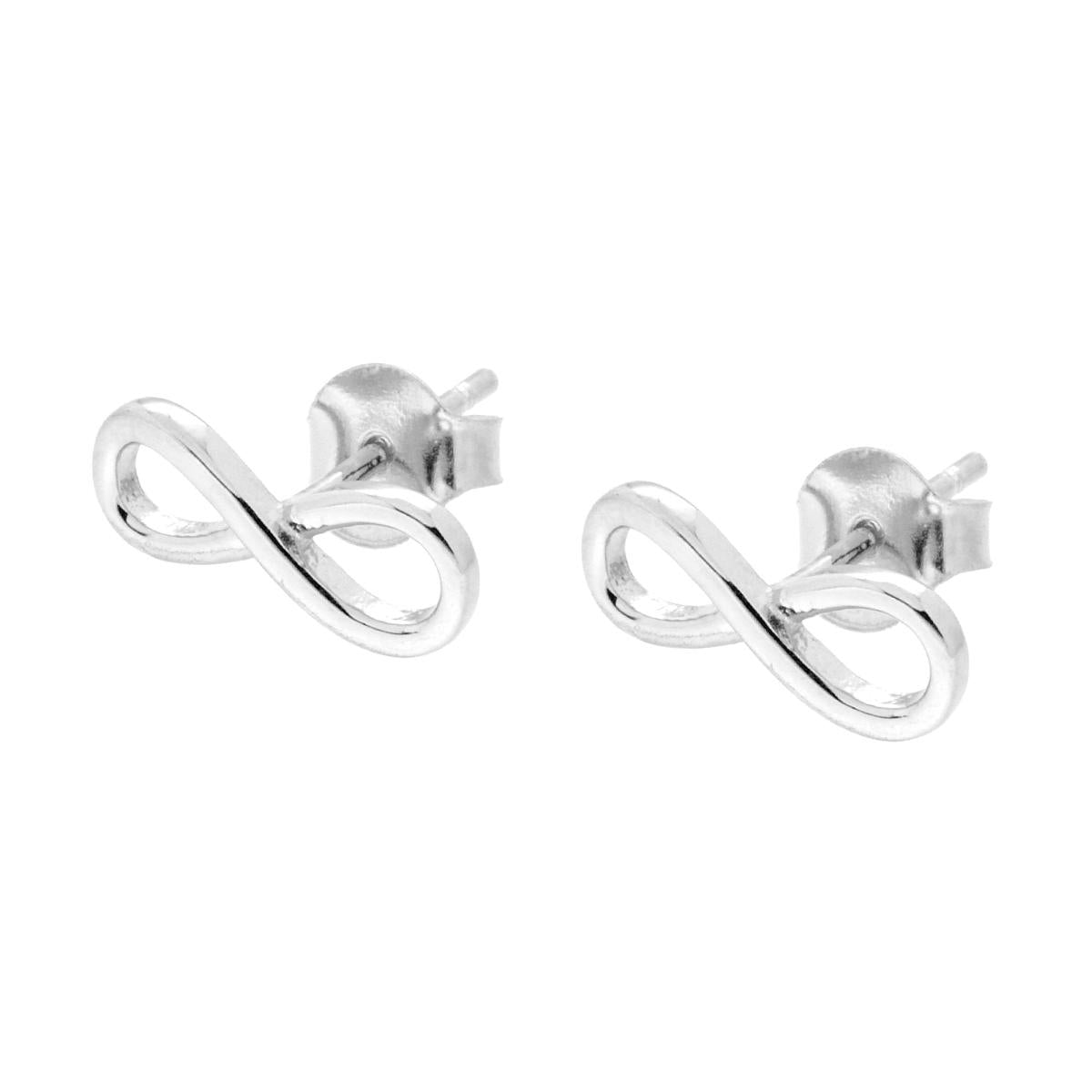Orecchini Infinito in ARGENTO 925 Galvanica Rodio