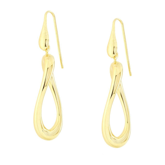 Orecchini Ovale Ritorto pendente in ARGENTO 925 Galvanica Oro