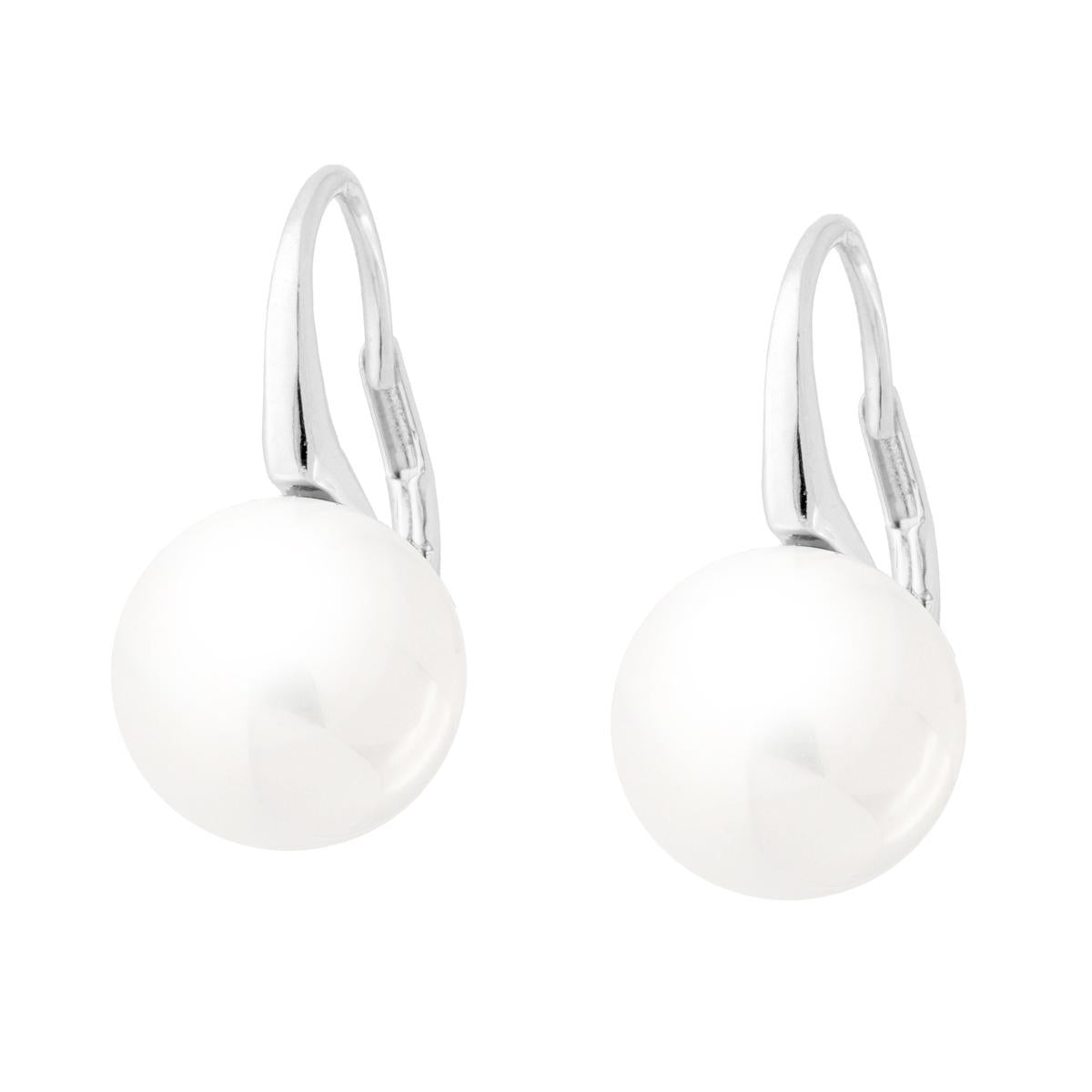 Orecchini Monachella Perla mm 12 in ARGENTO 925 Galvanica Rodio
