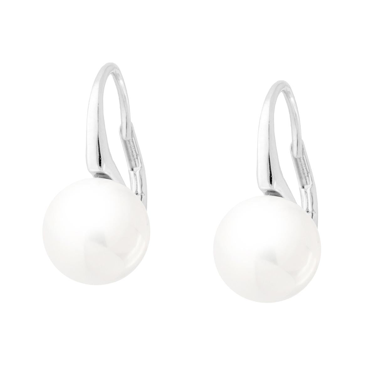 Orecchini Monachella Perla mm 10 in ARGENTO 925 Galvanica Rodio