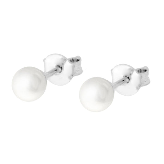Orecchini Perla Bianca mm 5 in ACCIAIO