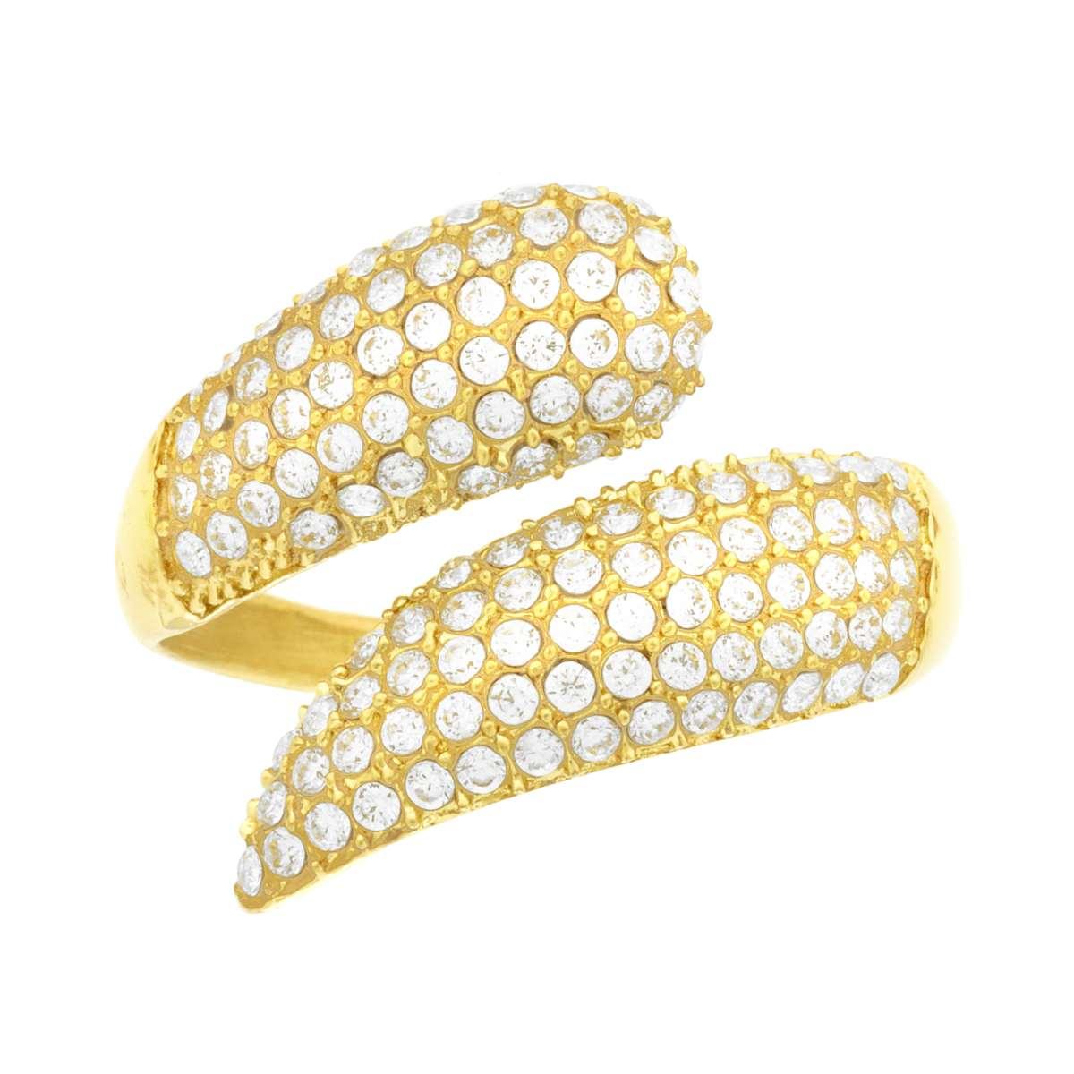 Anello Contrarie Abbraccio con Crystal Bianchi in ACCIAIO colore Oro