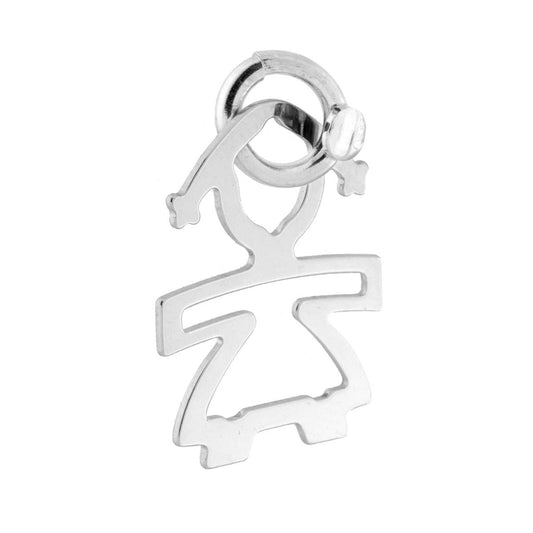 Ciondolo Bimba in ARGENTO 925 Galvanica Rodio