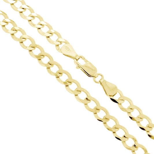 Catena Grumetta Diamantata 120 sezione mm 5.4 lunghezza cm 60 in ARGENTO 925 Galvanica Oro