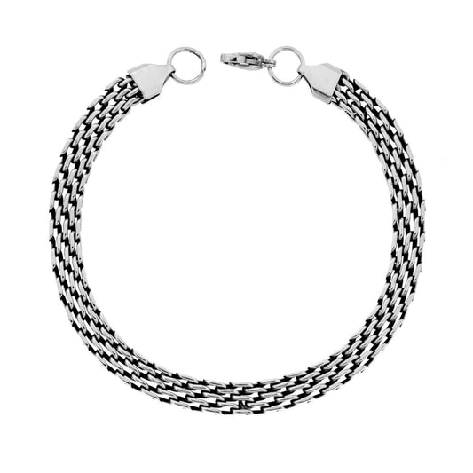 Bracciale Catena Maglia Multipla in ACCIAIO colore Brunito