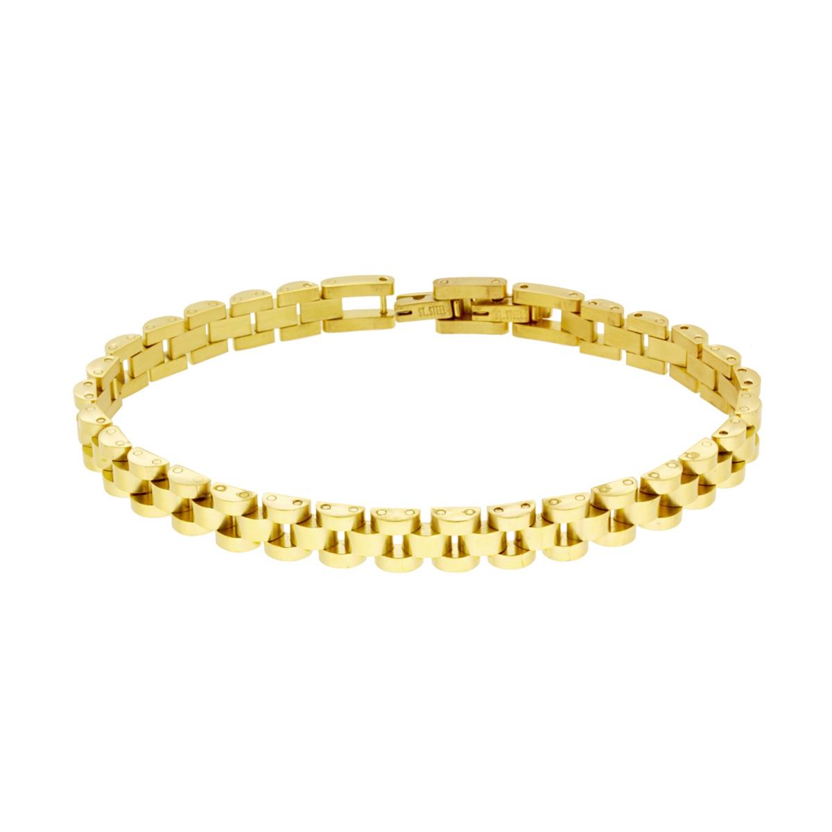 Bracciale Uomo Maglia Imperniata in ACCIAIO colore Oro