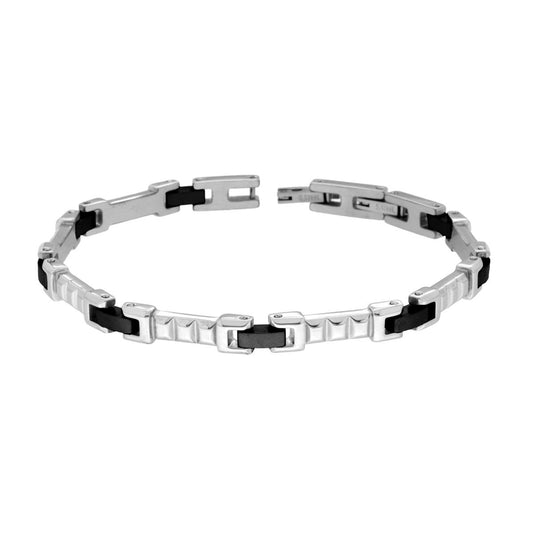 Bracciale Uomo maglia Imperniata in ACCIAIO colore Nero