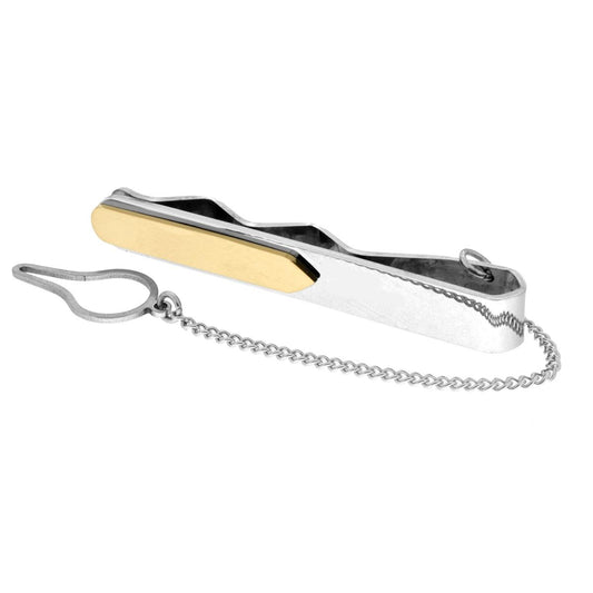 Fermacravatta Plain con Piastra colore Oro in ACCIAIO colore Oro