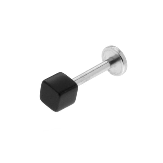 Body Piercing Labret mm 11 con Cubo Nero mm 3 in ACCIAIO Chirurgico