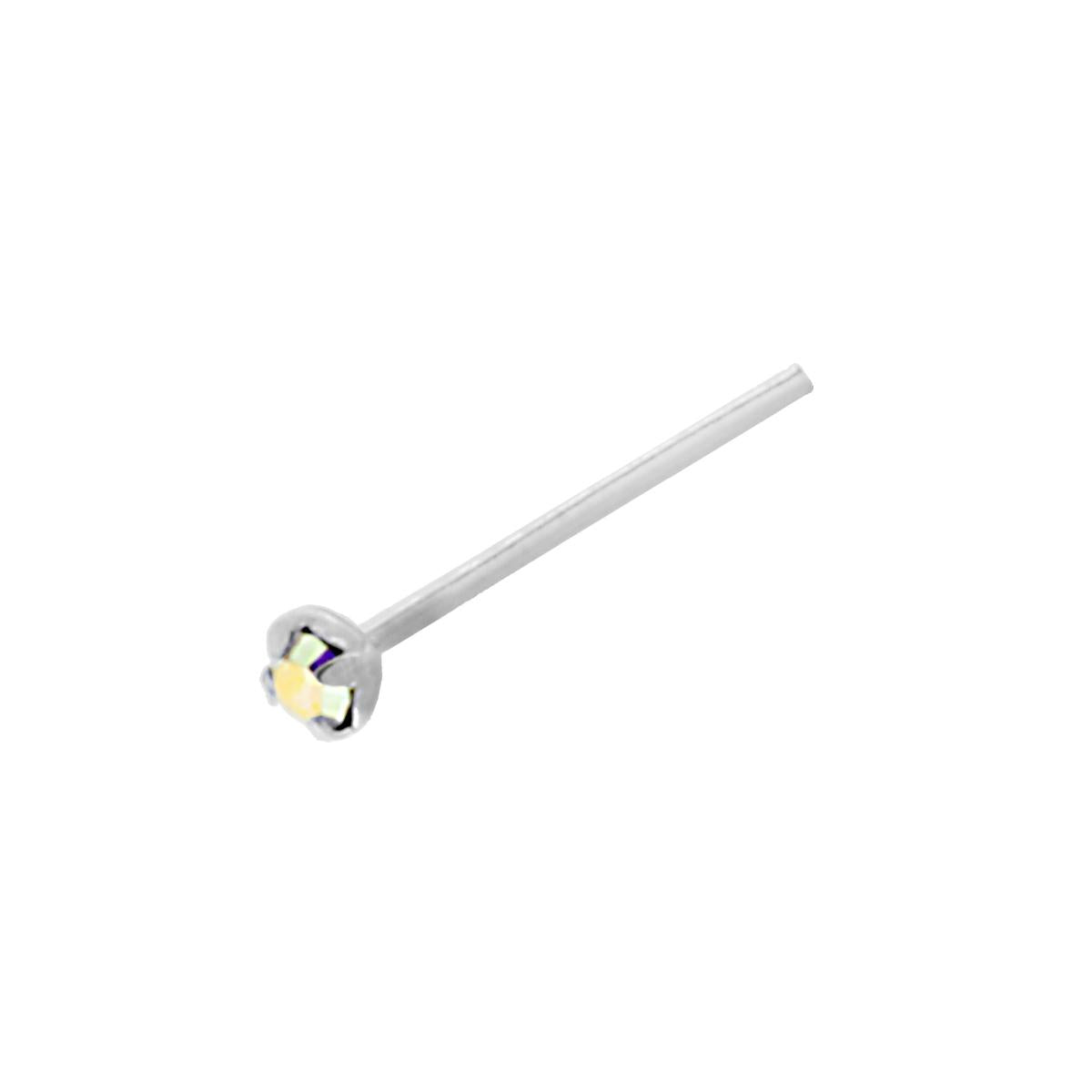 Piercing Naso Chiodino a Griffe con Zircone Bianco Boreale 1.4 mm in ARGENTO 925