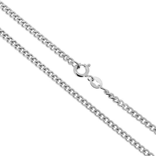 Catena Grumetta Diamantata 080 sezione mm 2.7 lunghezza cm 70 in ARGENTO 925 Galvanica Rodio
