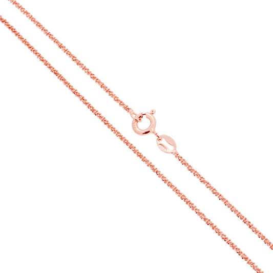 Catena Disco Diamantata 025 sezione mm 1.5 lunghezza cm 50 in ARGENTO 925 Galvanica Rosa