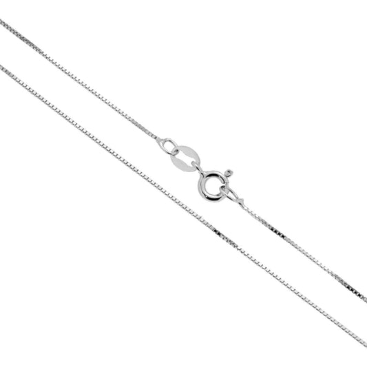 Catena Veneziana Diamantata 012 sezione mm 0.7 lunghezza cm 50 in ARGENTO 925 Galvanica Rodio