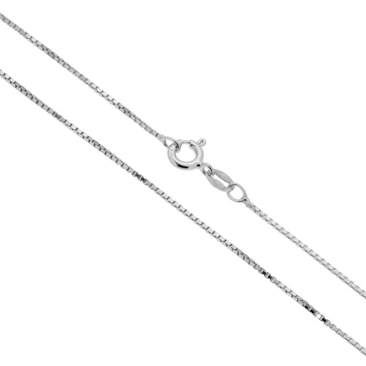Catena Veneziana Diamantata 019 sezione mm 1.0 lunghezza cm 45 in ARGENTO 925 Galvanica Rodio