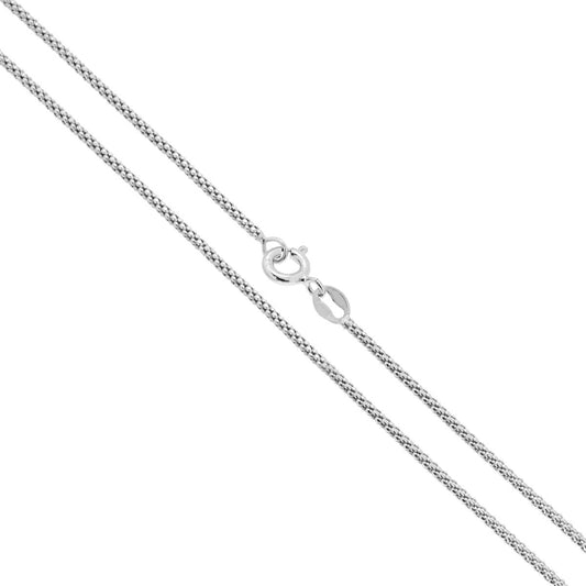 Catena Coreana Bombata Diamantata 160 sezione mm 1.6 lunghezza cm 60 in ARGENTO 925 Galvanica Rodio