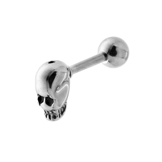 Body Piercing Barbell mm 15 con Teschio e Pallina mm 4 in ACCIAIO Chirurgico