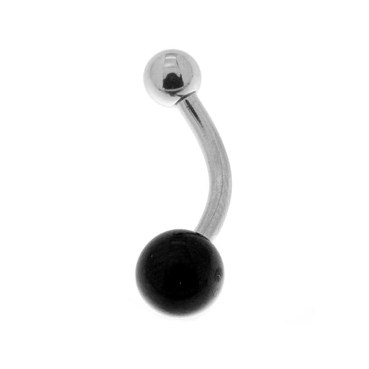 Body Piercing Banana mm 20 con Pallina mm 4 e 6 colore Nero in ACCIAIO Chirurgico