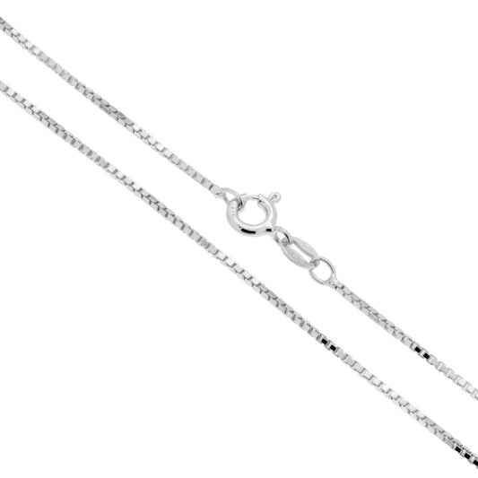 Catena Veneziana Diamantata 022 sezione mm 1.1 lunghezza cm 90 in ARGENTO 925 Galvanica Rodio